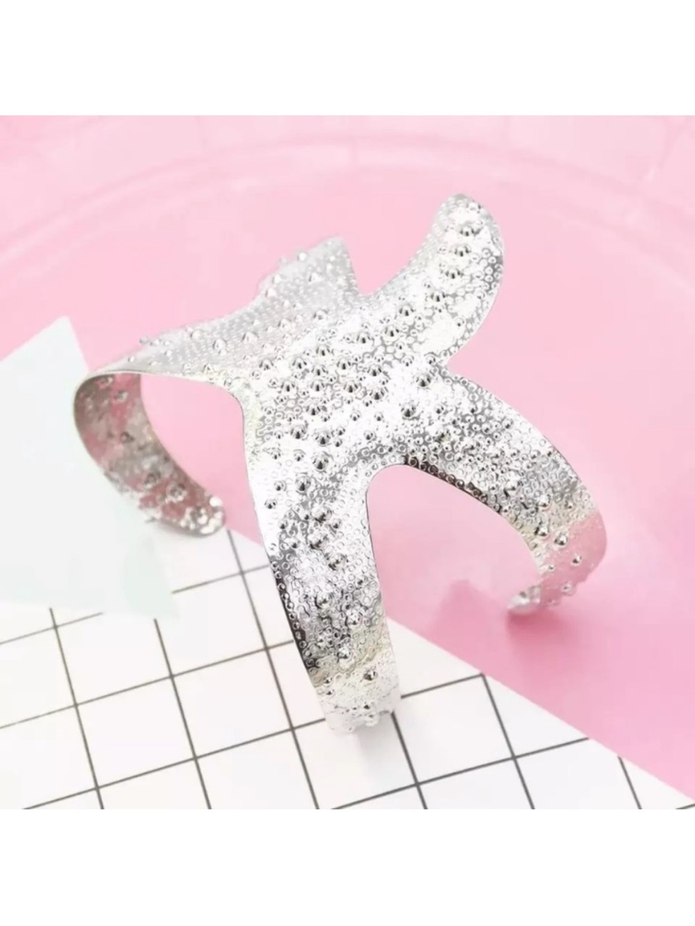 Silver Tone Starfish Cuff | Bangle Bracelet